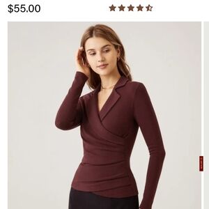 OGL Women's Burgundy Wrap Top